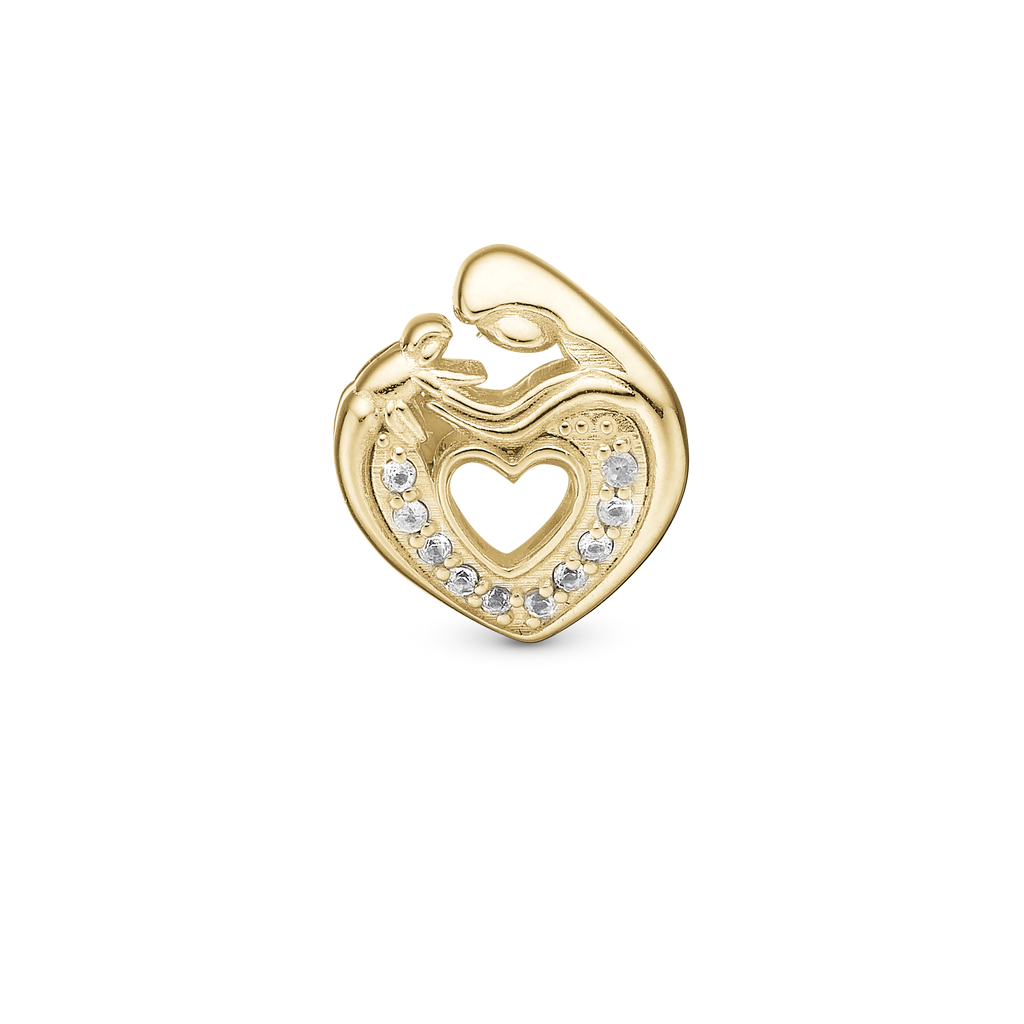 Mother & Child Heart charm forgyldt Charms til læderarmbånd - CHRISTINA